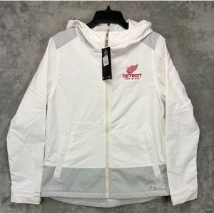 NWT Under Armour Women's Detroit Redwings Storm 1 Jacket Sz L White Full Zip